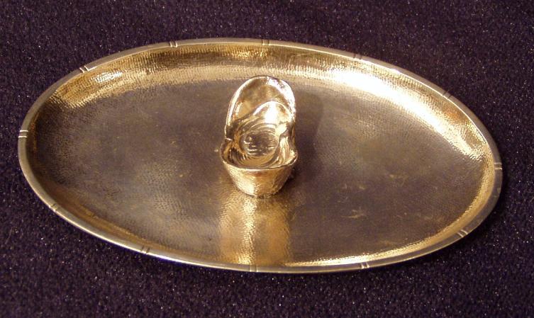 900F Chinese Export Silver Sycee Shoe as Cigar holder