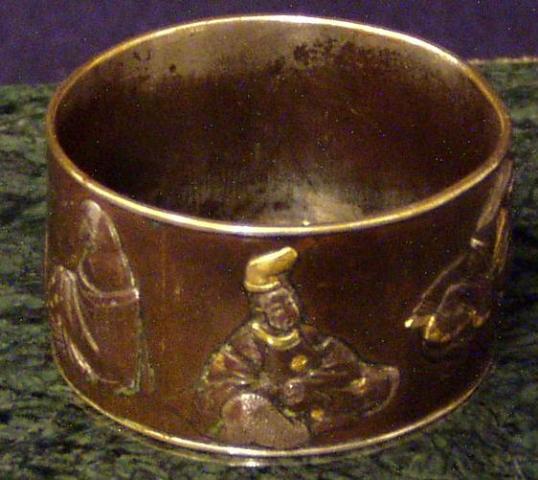 Japanese Bronze and Silver Napkin Ring