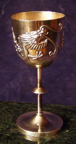 Liqueur Cup w/applied Dragon and Flaming Pearl